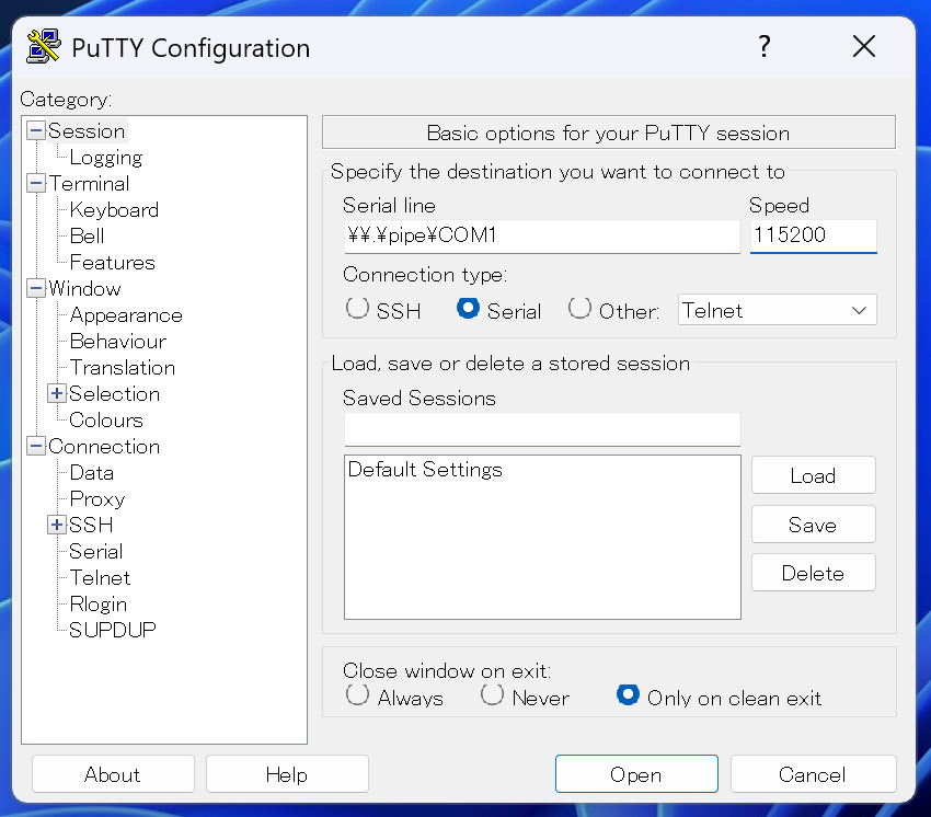 從 PuTTY 連線到 Hyper-V 上 Ubuntu 的序列埠